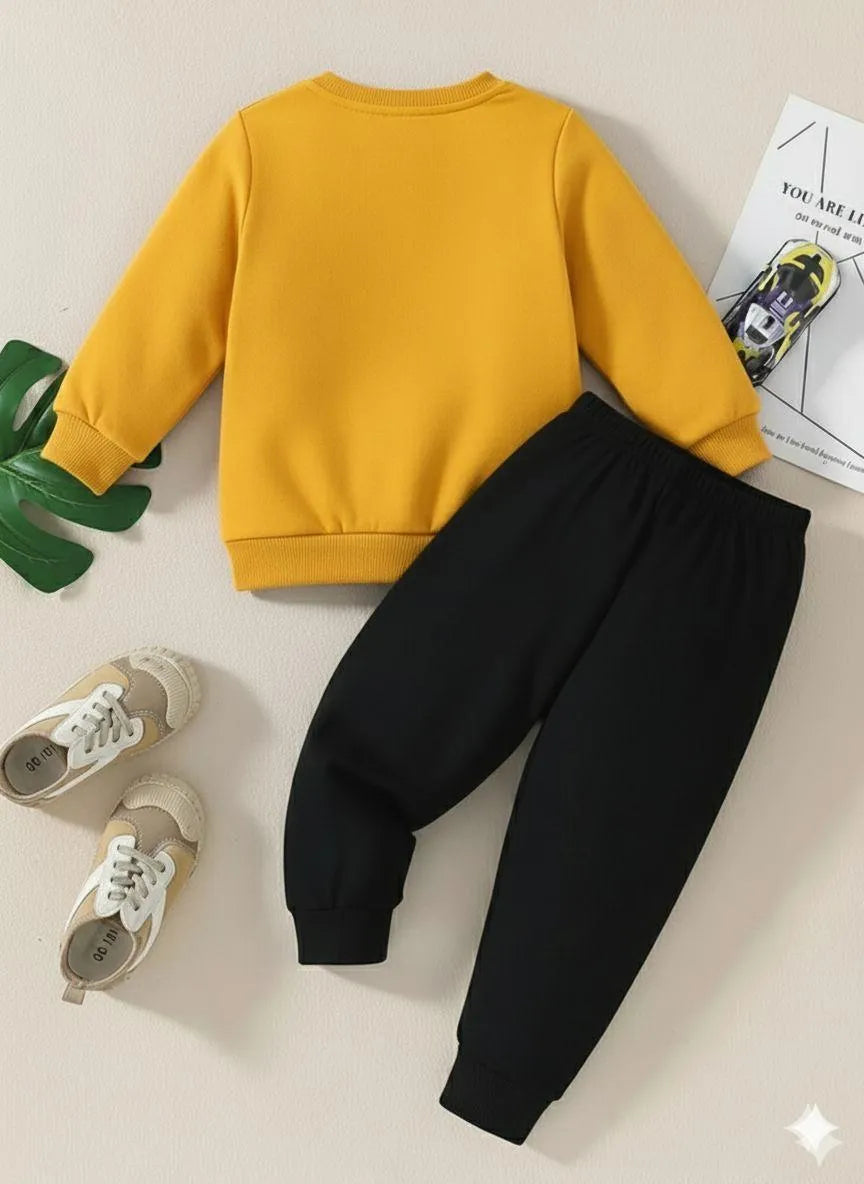 2 Pcs Girl's Fleece Printed Tracksuit