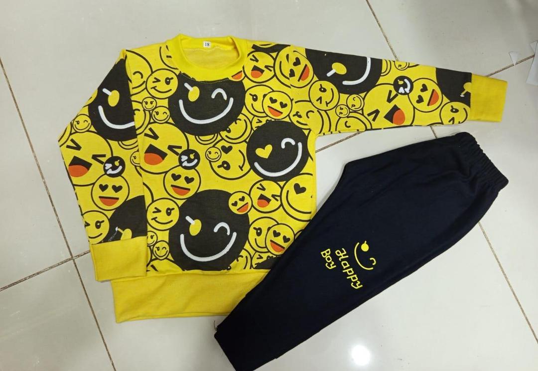 Stylish Printed Fleece Tracksuit For Kids - 2 Pcs Set