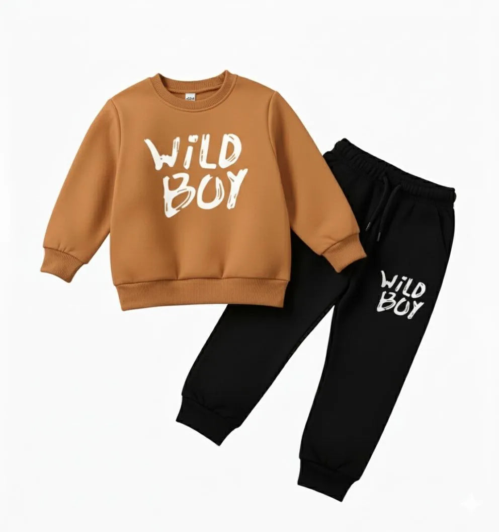 2 Pcs Girl's Fleece Printed Tracksuit