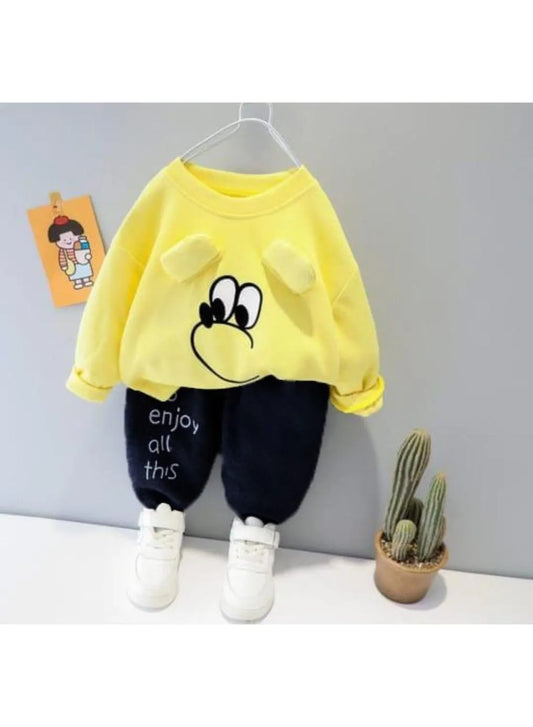 2 Pcs Boy's & Girl's Fleece Printed Track Suit