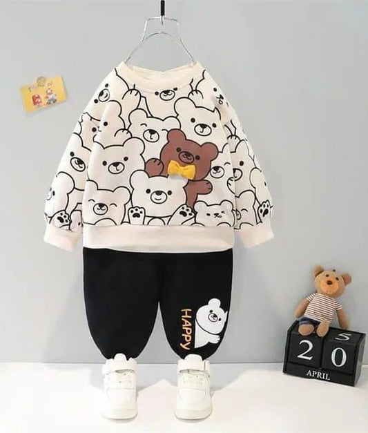2 Pcs Boy's & Girl's Fleece Printed Track Suit